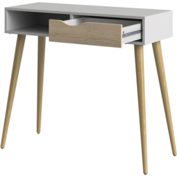 Florence Single Drawer Single Shelf White and Oak Console Table - Size: 43.5 x 103 x 89.8cm - Furniture to Go - Wilko - thumbnail 6