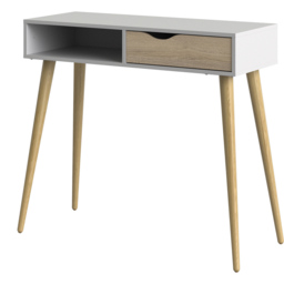 Florence Single Drawer Single Shelf White and Oak Console Table - Size: 43.5 x 103 x 89.8cm - Furniture to Go - Wilko - thumbnail 5