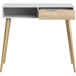 Florence Single Drawer Single Shelf White and Oak Console Table - Size: 43.5 x 103 x 89.8cm - Furniture to Go - Wilko - thumbnail 7