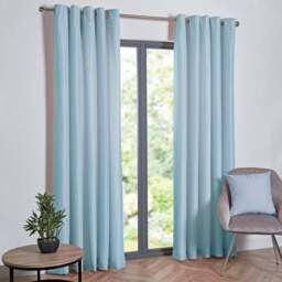 Taylor Blackout Eyelet Curtains - Duck Egg/137cm/168cm - Size: W 66 x D 54cm - My - Wilko - thumbnail 1