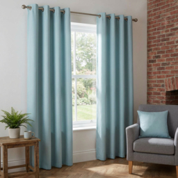 Taylor Blackout Eyelet Curtains - Duck Egg/137cm/168cm - Size: W 66 x D 54cm - My - Wilko - thumbnail 7