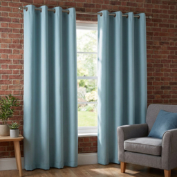 Taylor Blackout Eyelet Curtains - Duck Egg/137cm/168cm - Size: W 66 x D 54cm - My - Wilko - thumbnail 3