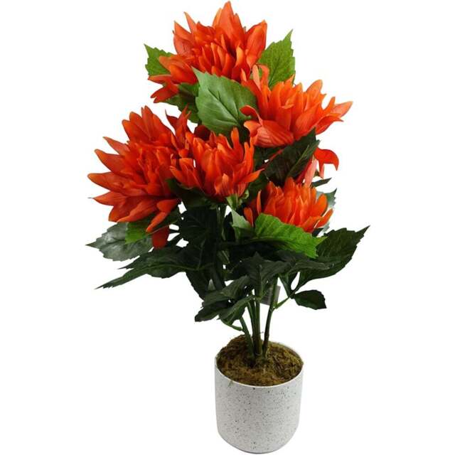 Leaf Red Dahlia Artificial Plant 55cm - Size: 55 x 30 x 30cm - Wilko - image 1