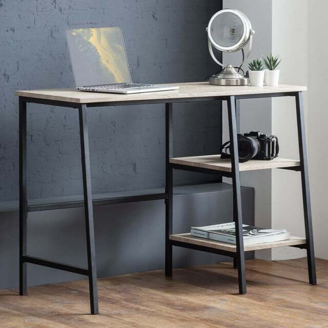 Julian Bowen Tribeca 2 Shelves Sonoma Oak Desk - Size: 45 x 104 x 72cm - Black - Wilko
