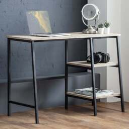 Julian Bowen Tribeca 2 Shelves Sonoma Oak Desk - Size: 45 x 104 x 72cm - Black - Wilko - thumbnail 1