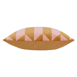 furn. Kalho Pink and Ochre Velvet Jacquard Cushion - Size: 45 x 45 cm - Multi - Wilko - thumbnail 6