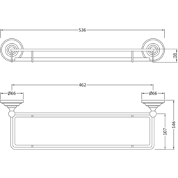 nuie Chrome Gallery Shelf - Size: 0.62 x 4.66 x 1.4cm - Silver - Wilko - thumbnail 3