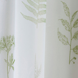Tyrone Textiles Bracken Green Wild Leaf Print Rod Pocket Voile Panel Curtains 140 x 122cm - Size: W 140 x D 122cm - Wilko - thumbnail 4