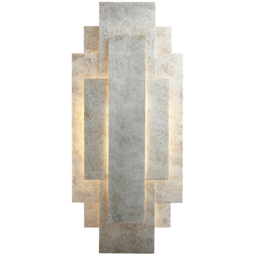 Merano Forli Antique Silver Leaf 2 Light Wall Lamp - Size: 9.6 x 20 x 45cm - Wilko - thumbnail 4
