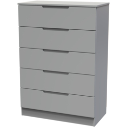 Crowndale Milan 5 Drawer Dusk Grey Chest of Drawers Ready Assembled - Wilko - thumbnail 5