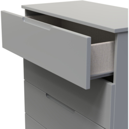 Crowndale Milan 5 Drawer Dusk Grey Chest of Drawers Ready Assembled - Wilko - thumbnail 7