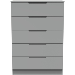 Crowndale Milan 5 Drawer Dusk Grey Chest of Drawers Ready Assembled - Wilko - thumbnail 3