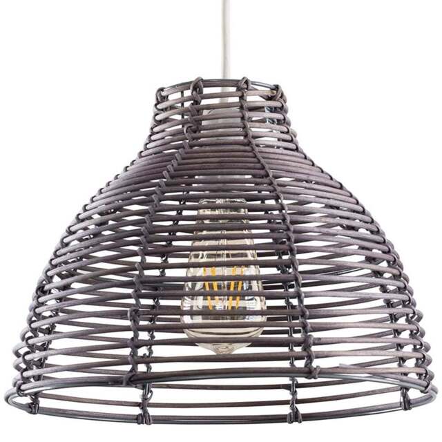 ValueLights Lobster Grey Pot Basket Weave Pendant Shade - Size: 22.5 x 31 x 31cm - Wilko - image 1