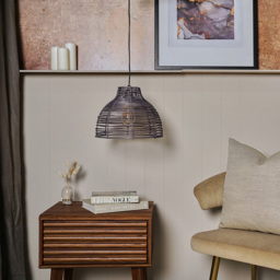 ValueLights Lobster Grey Pot Basket Weave Pendant Shade - Size: 22.5 x 31 x 31cm - Wilko - thumbnail 7