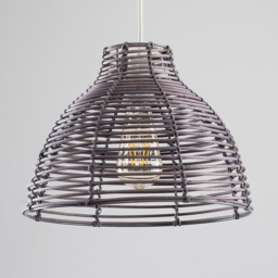 ValueLights Lobster Grey Pot Basket Weave Pendant Shade - Size: 22.5 x 31 x 31cm - Wilko - thumbnail 3