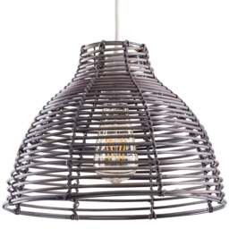 ValueLights Lobster Grey Pot Basket Weave Pendant Shade - Size: 22.5 x 31 x 31cm - Wilko