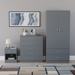 Vida Designs Riano Grey 3 Piece Bedroom Furniture Set - Wilko - thumbnail 3