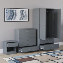 Vida Designs Riano Grey 3 Piece Bedroom Furniture Set - Wilko - thumbnail 5