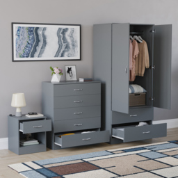 Vida Designs Riano Grey 3 Piece Bedroom Furniture Set - Wilko - thumbnail 6