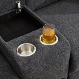 Artemis Home Powell 2 Seater Dark Grey Boucle Rocker Manual Recliner Sofa with Centre Console - Wilko - thumbnail 5