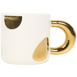 Gold Decal Mug with Metallic Handle White - Wilko