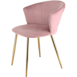 Ella Dining Accent Chair Velvet Upholstery - Pink - Size: 75 x 56 x 60cm - Genesis - Wilko - thumbnail 3