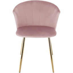 Ella Dining Accent Chair Velvet Upholstery - Pink - Size: 75 x 56 x 60cm - Genesis - Wilko - thumbnail 4