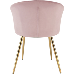 Ella Dining Accent Chair Velvet Upholstery - Pink - Size: 75 x 56 x 60cm - Genesis - Wilko - thumbnail 7