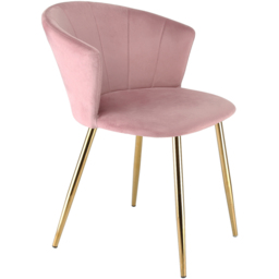 Ella Dining Accent Chair Velvet Upholstery - Pink - Size: 75 x 56 x 60cm - Genesis - Wilko - thumbnail 5