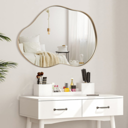 Costway Black Asymmetrical Irregular Wall Mirror 78 x 56cm - Gold - Wilko - thumbnail 5