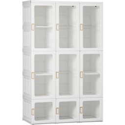 Portland 9 Door White Portable Wardrobe Hanging Rods - Wilko - thumbnail 3