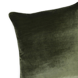 Paoletti Luxe Olive Velvet Piped Cushion - Size: 55 x 55 cm - Green - Wilko - thumbnail 3