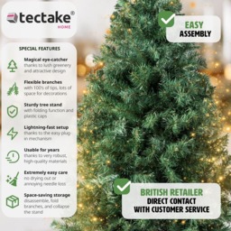 tectake Natural Fir Look Artificial Christmas Tree with Stand 6ft - green - Wilko - thumbnail 7