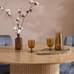 Birlea Axel 4 Seater Round Fluted Dining Set Brown - SleepSoul - Wilko - thumbnail 6