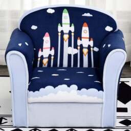 Tommy Toys Multicolour Flannel Kids Armchair - Blue - Wilko