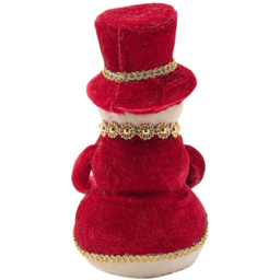 The Christmas Gift Co Red Velvet snowman Decoration - Size: 15.5 x 8 x 8cm - Cream - The Christmas Gift Co. - Wilko - thumbnail 6