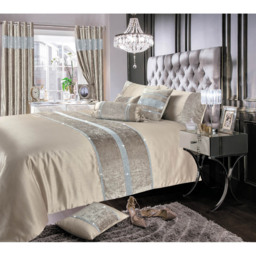 Intimates Topaz Single Natural Crushed Velvet Duvet Set - Cream - Wilko - thumbnail 3