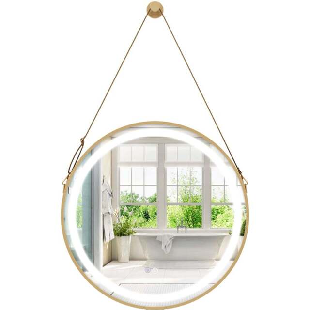 Costway Silver 3 Colour Hanging Wall Bathroom Mirror - Size: 70 x 69cm - Wilko - image 1