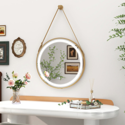 Costway Silver 3 Colour Hanging Wall Bathroom Mirror - Size: 70 x 69cm - Wilko - thumbnail 6