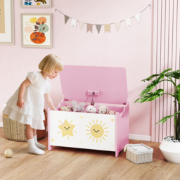 AIYAPLAY Pink Toy Box with Lid - Size: 39 x 37 x 60cm - Wilko - thumbnail 4