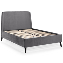 Julian Bowen Frida Double Grey Curved Velvet Bed - Wilko - thumbnail 3