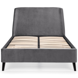 Julian Bowen Frida Double Grey Curved Velvet Bed - Wilko - thumbnail 4
