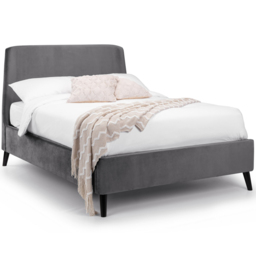 Julian Bowen Frida Double Grey Curved Velvet Bed - Wilko - thumbnail 5