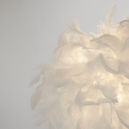 Lighting Collection Winslower Feather White Table Lamp - Size: 30.5 x 16 x 16cm - Chrome and White - Wilko - thumbnail 5