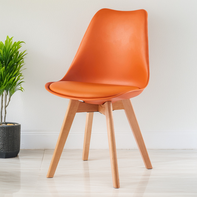 Eva Set of 6 Orange Padded Dining Chairs - MCC - Wilko - image 1