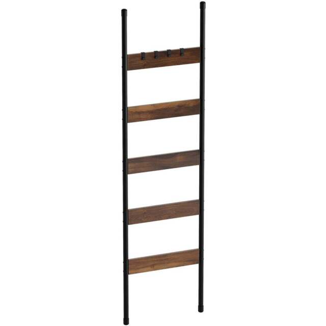 Hudson Towel Rack - Black and Brown - Wilko