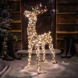 The Christmas Centre 720 Warm White LED Micro Lights Pre-Lit Gold Laser Lit Deer 100cm - Size: 100 x 60 x 22cm - Wilko - thumbnail 7