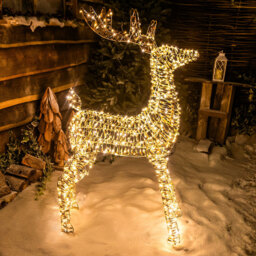 The Christmas Centre 720 Warm White LED Micro Lights Pre-Lit Gold Laser Lit Deer 100cm - Size: 100 x 60 x 22cm - Wilko - thumbnail 5