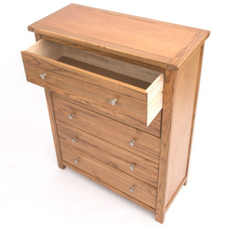 Cabinet Bits Trivento 5 Drawer Brown Chrome Knob Chest of Drawers - Wilko - thumbnail 6