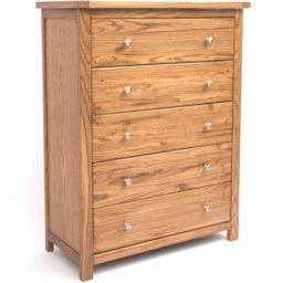 Cabinet Bits Trivento 5 Drawer Brown Chrome Knob Chest of Drawers - Wilko - thumbnail 4
